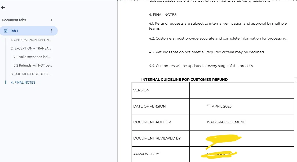 Refund Guideline